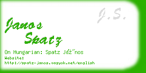 janos spatz business card
